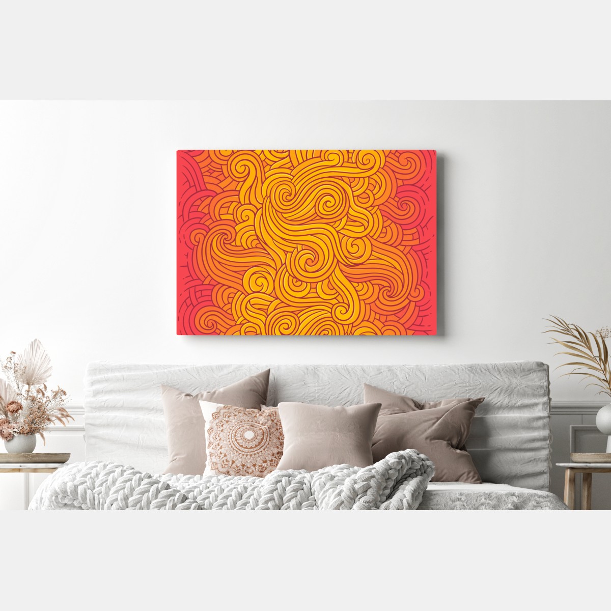 Obraz na płótnie ciepły wirujący abstrakcyjny wzór – Wallissimo® Obraz na płótnie ciepły wirujący abstrakcyjny wzór – Wallissimo®