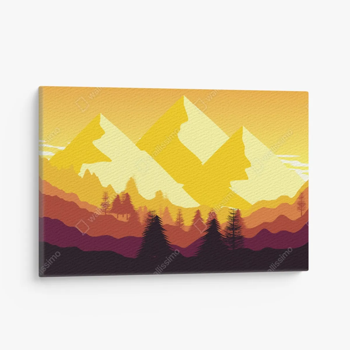 Obraz na płótnie złoty zachód słońca nad górami – Wallissimo® Obraz na płótnie złoty zachód słońca nad górami – Wallissimo®