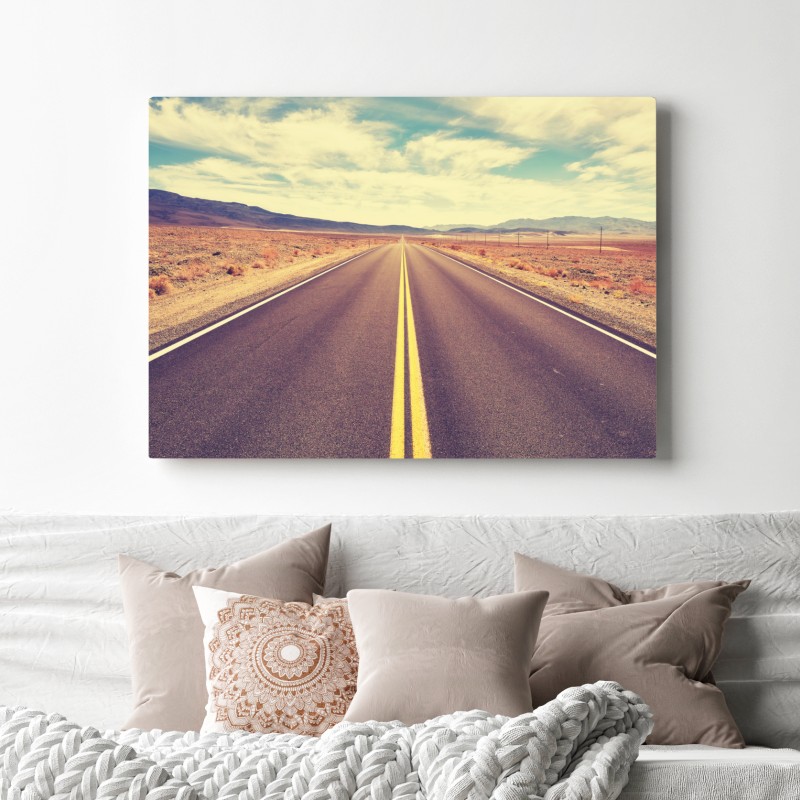 Obraz na płótnie vintageowa droga przez pustynię, Dolina Śmierci – Wallissimo® Obraz na płótnie vintageowa droga przez pustynię, Dolina Śmierci – Wallissimo®