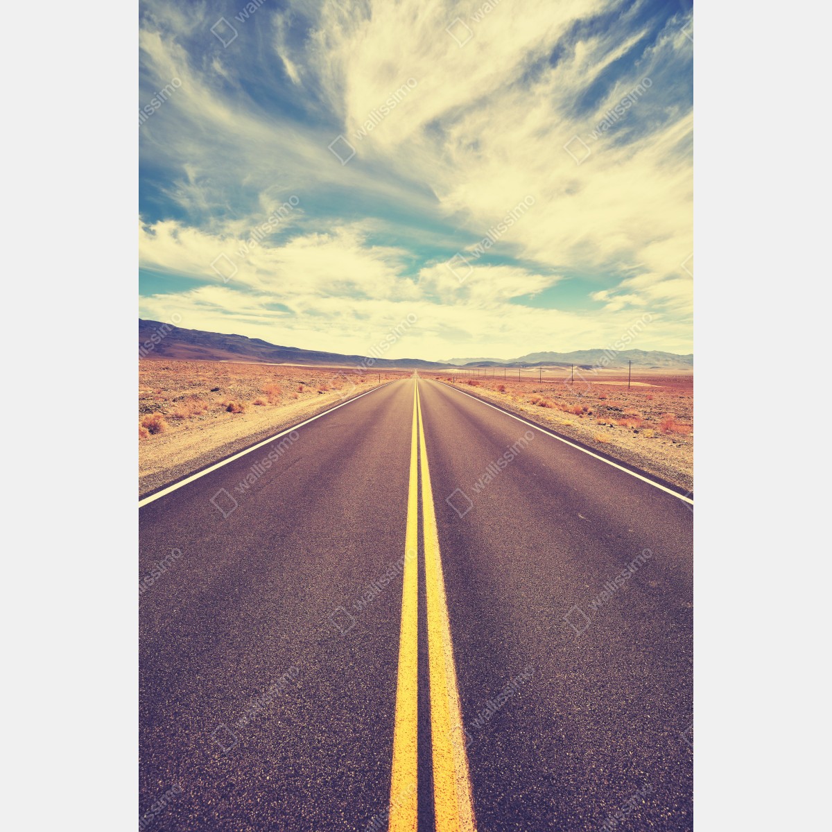 Obraz na płótnie vintageowa droga przez pustynię, Dolina Śmierci – Wallissimo® Obraz na płótnie vintageowa droga przez pustynię, Dolina Śmierci – Wallissimo®