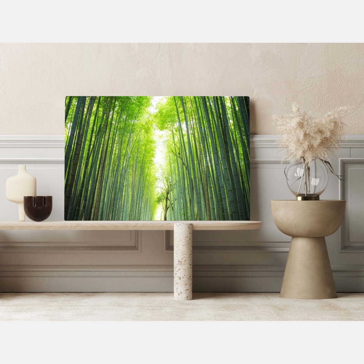 Obraz na płótnie ścieżka przez gaj bambusowy w Arashiyama – Wallissimo® Obraz na płótnie ścieżka przez gaj bambusowy w Arashiyama – Wallissimo®