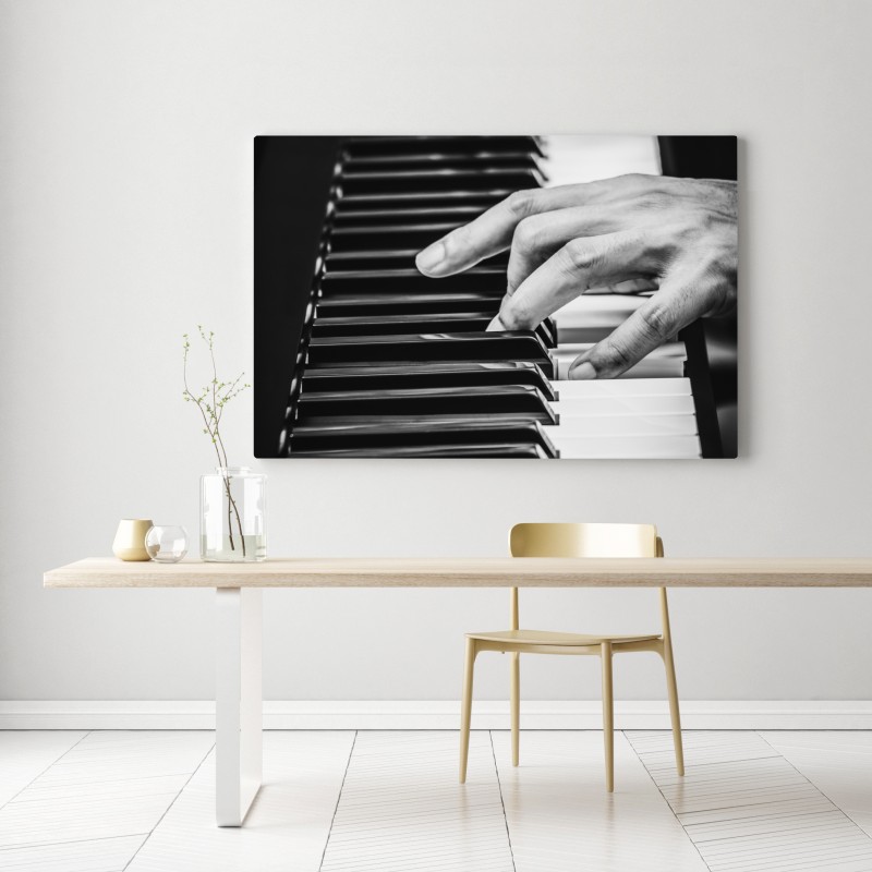 Obraz na płótnie dłonie przy fortepianie w ruchu – Wallissimo® Obraz na płótnie dłonie przy fortepianie w ruchu – Wallissimo®