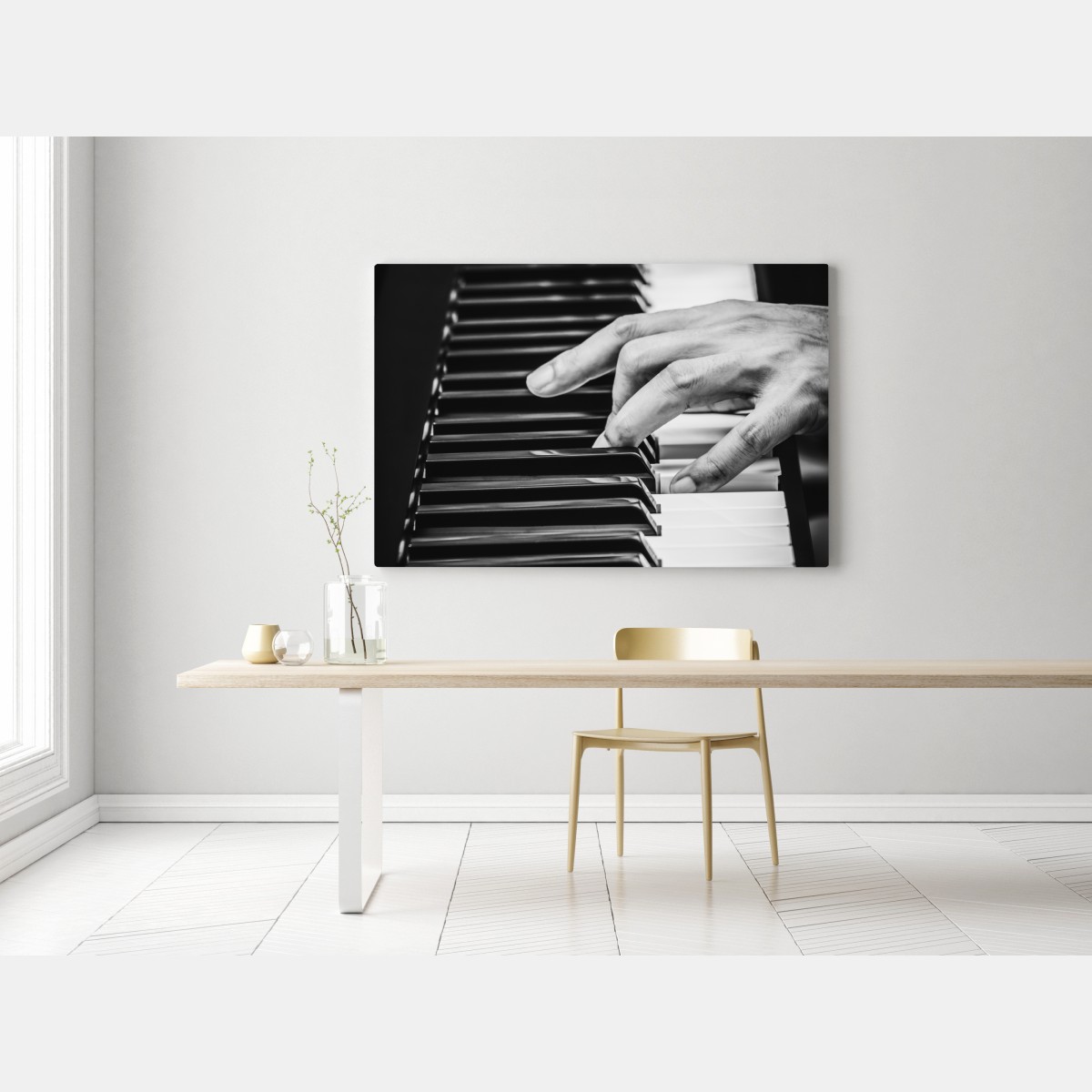 Obraz na płótnie dłonie przy fortepianie w ruchu – Wallissimo® Obraz na płótnie dłonie przy fortepianie w ruchu – Wallissimo®
