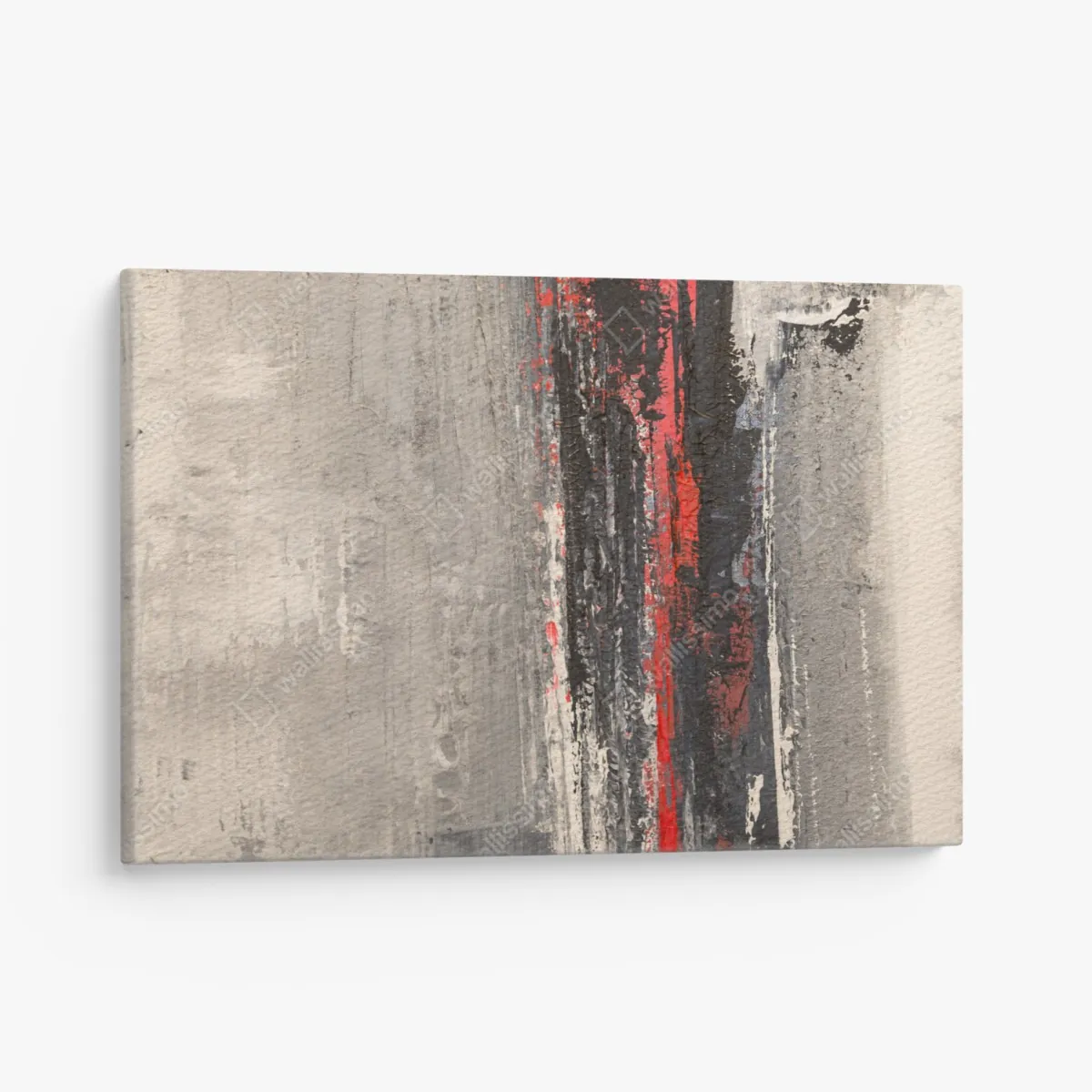 Obraz na płótnie teksturalna abstrakcja z czerwonym akcentem – Wallissimo® Obraz na płótnie teksturalna abstrakcja z czerwonym akcentem – Wallissimo®