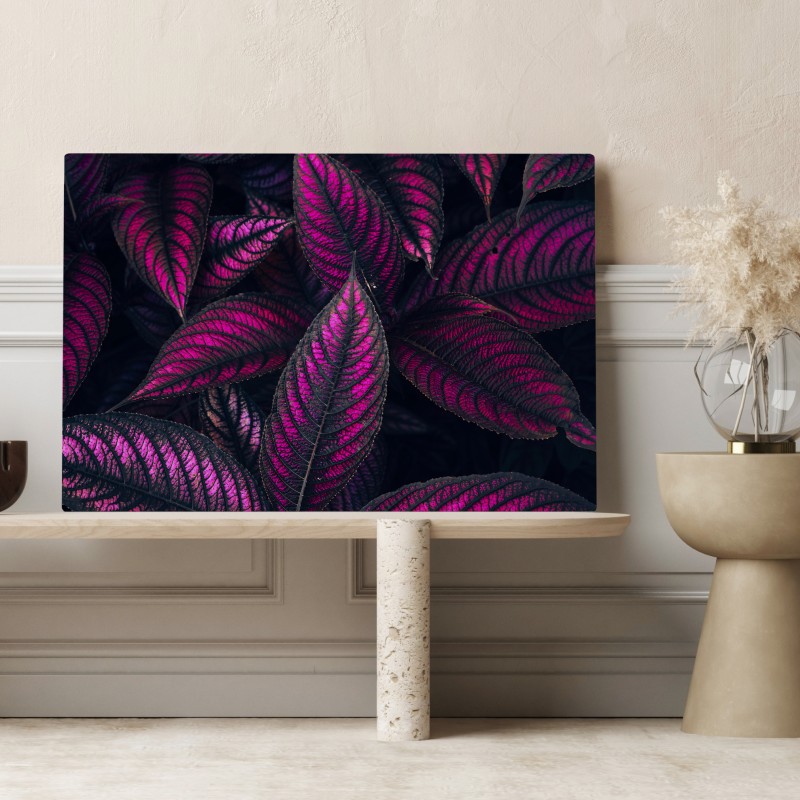 Obraz na płótnie intensywny fioletowy wzór liści – Wallissimo® Obraz na płótnie intensywny fioletowy wzór liści – Wallissimo®