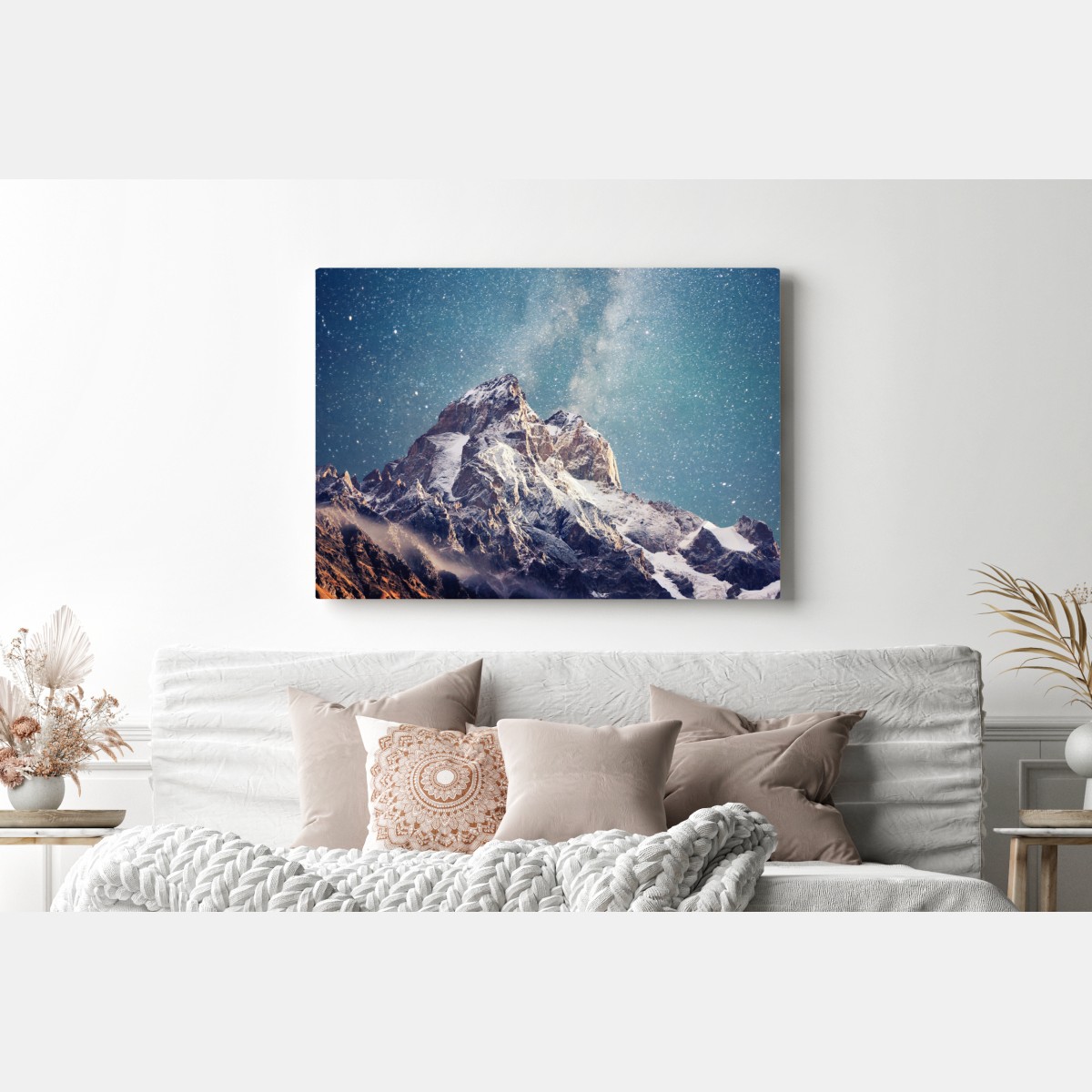 Obraz na płótnie noc pełna gwiazd nad Ushba – Wallissimo® Obraz na płótnie noc pełna gwiazd nad Ushba – Wallissimo®