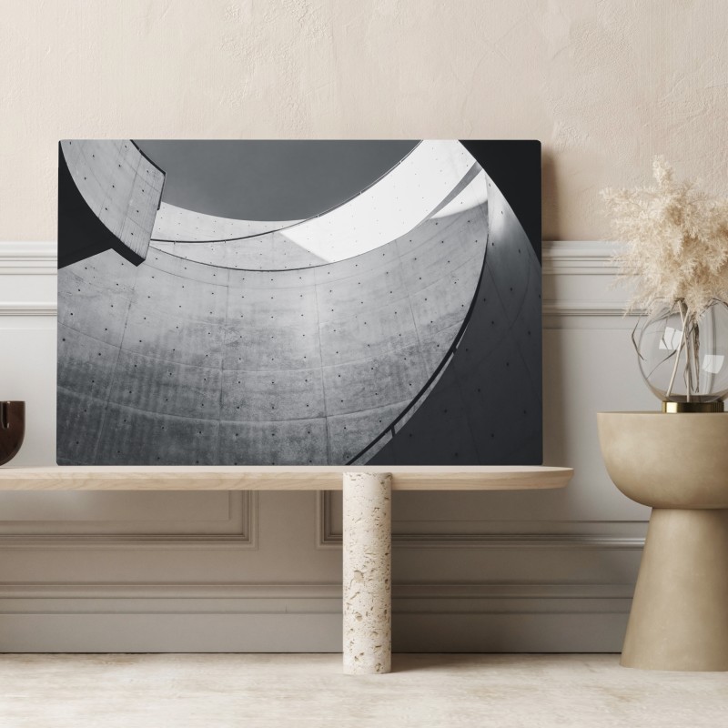 Obraz na płótnie zakrzywione betonowe schody spiralne – Wallissimo® Obraz na płótnie zakrzywione betonowe schody spiralne – Wallissimo®