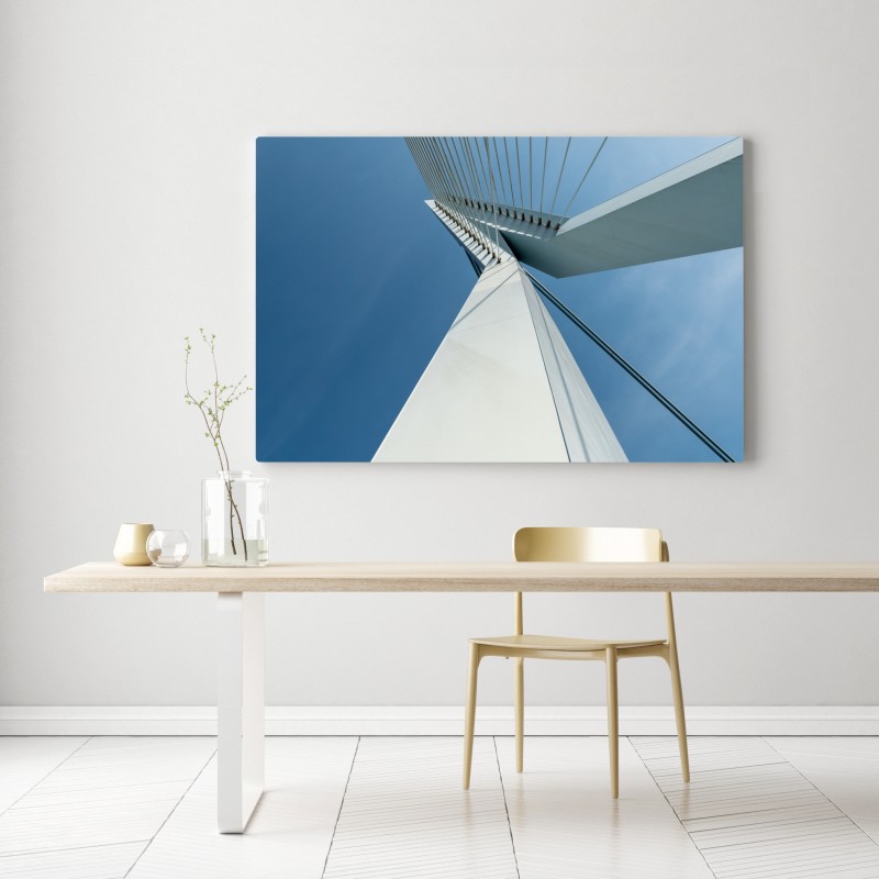 Obraz na płótnie wznoszące się linie: nowoczesny pylon mostu – Wallissimo® Obraz na płótnie wznoszące się linie: nowoczesny pylon mostu – Wallissimo®