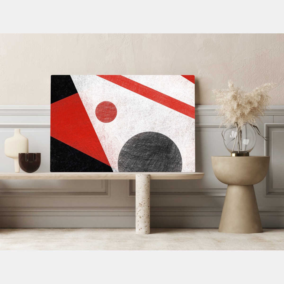 Obraz na płótnie geometryczna abstrakcja w czerwieni i czerni – Wallissimo® Obraz na płótnie geometryczna abstrakcja w czerwieni i czerni – Wallissimo®