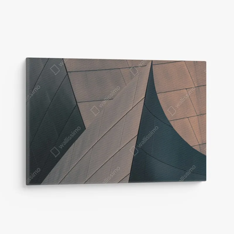 Obraz na płótnie geometryczne formy architektoniczne w metalu