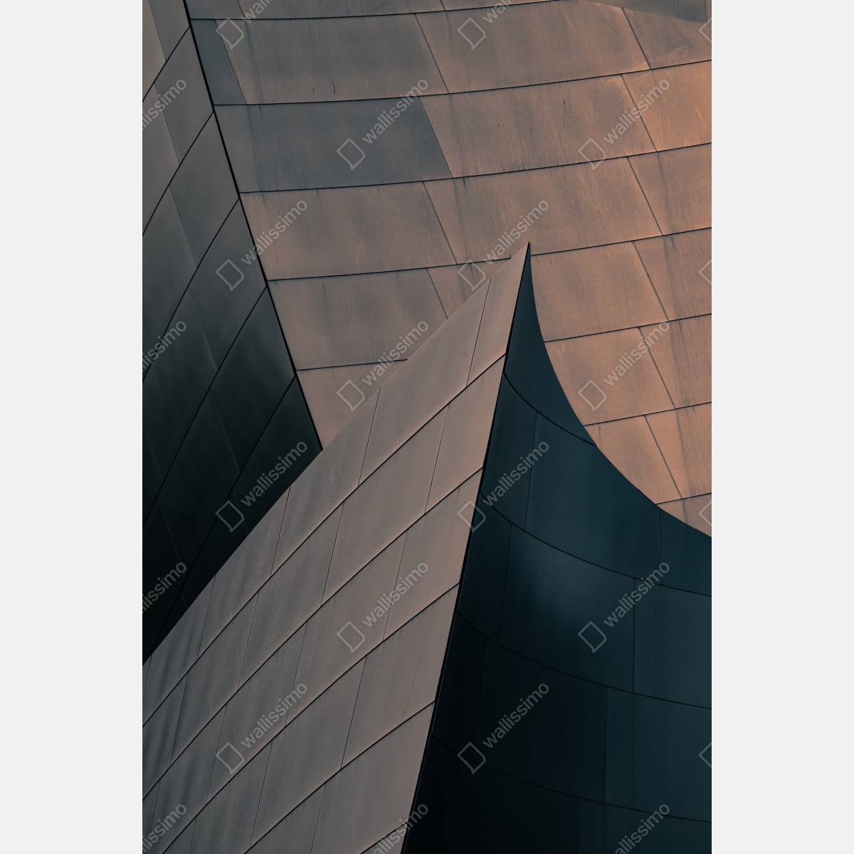 Obraz na płótnie geometryczne formy architektoniczne w metalu – Wallissimo® Obraz na płótnie geometryczne formy architektoniczne w metalu – Wallissimo®