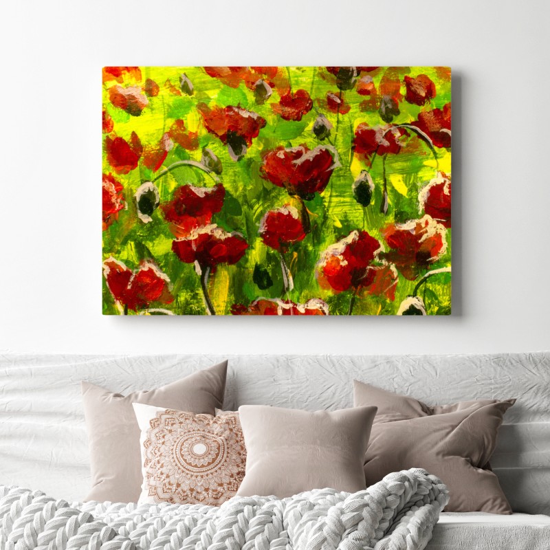 Obraz na płótnie pole czerwonych maków – Wallissimo® Obraz na płótnie pole czerwonych maków – Wallissimo®