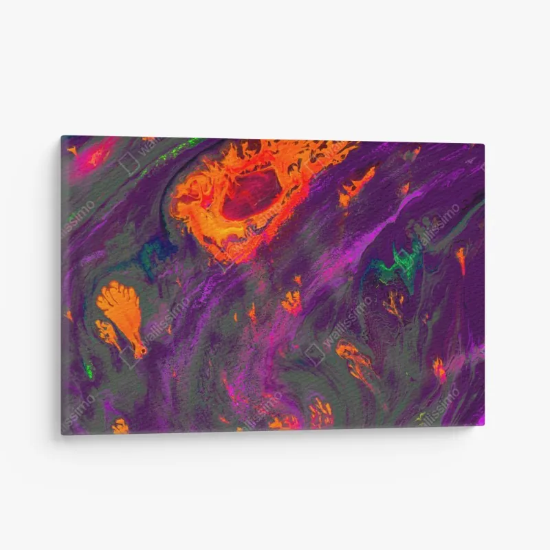 Obraz na płótnie różowy wzór kwiatowy w stylu akwareli na ciemnym tle – Wallissimo®