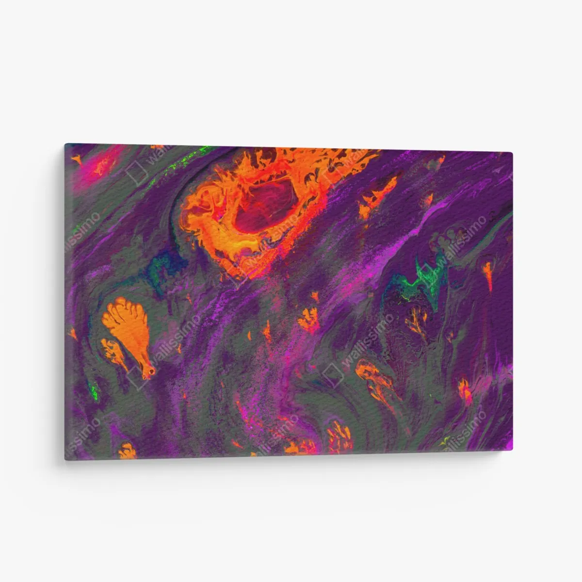 Obraz na płótnie tradycyjna ebru abstrakcja w purpurze i pomarańczy – Wallissimo® Obraz na płótnie tradycyjna ebru abstrakcja w purpurze i pomarańczy – Wallissimo®