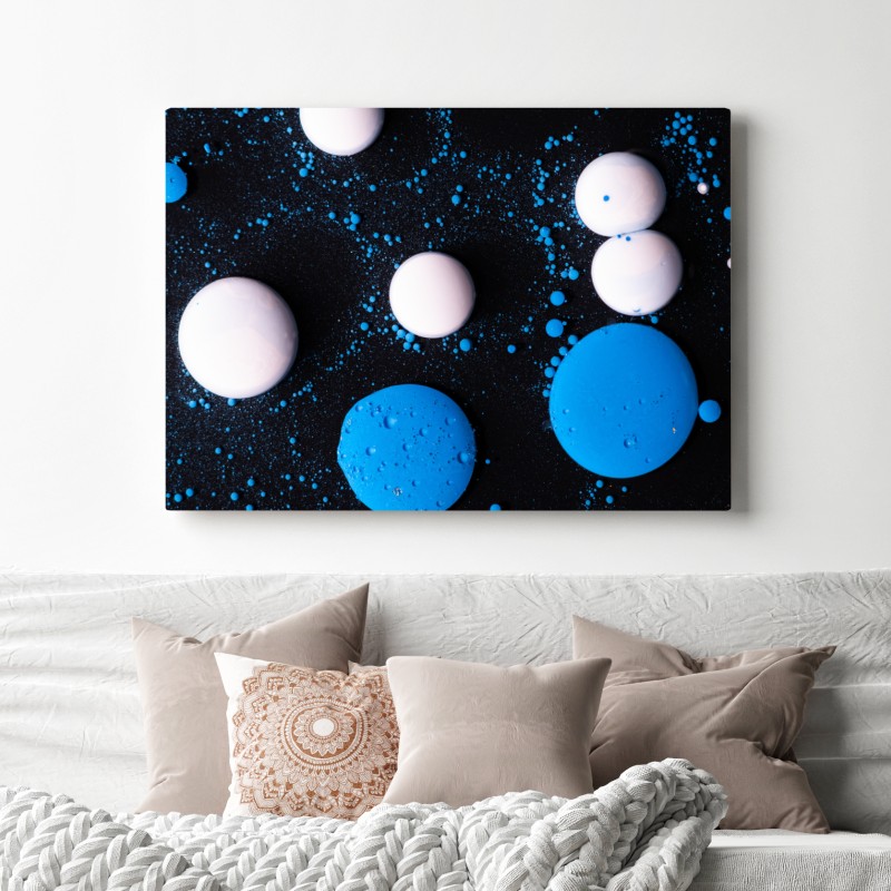 Obraz na płótnie niebieski marmurowy wzór płynnej farby – Wallissimo® Obraz na płótnie niebieski marmurowy wzór płynnej farby – Wallissimo®