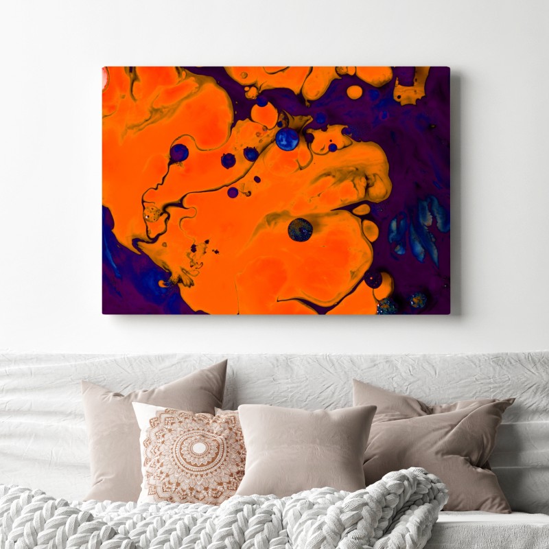 Obraz na płótnie intensywny pomarańczowy przepływ – Wallissimo® Obraz na płótnie intensywny pomarańczowy przepływ – Wallissimo®