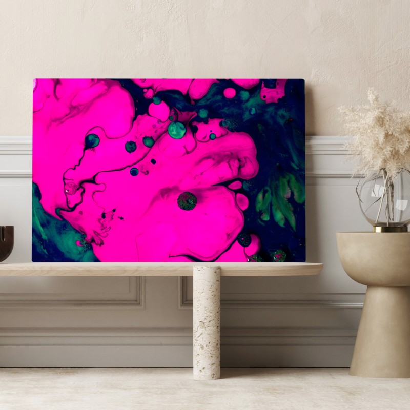 Obraz na płótnie neonowa różowa abstrakcja płynna – Wallissimo® Obraz na płótnie neonowa różowa abstrakcja płynna – Wallissimo®