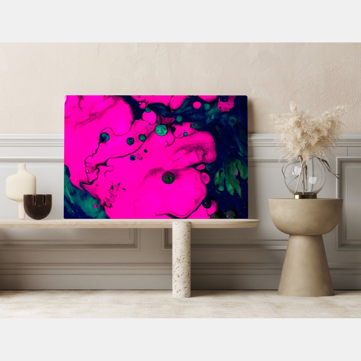 Obraz na płótnie neonowa różowa abstrakcja płynna – Wallissimo® Obraz na płótnie neonowa różowa abstrakcja płynna – Wallissimo®