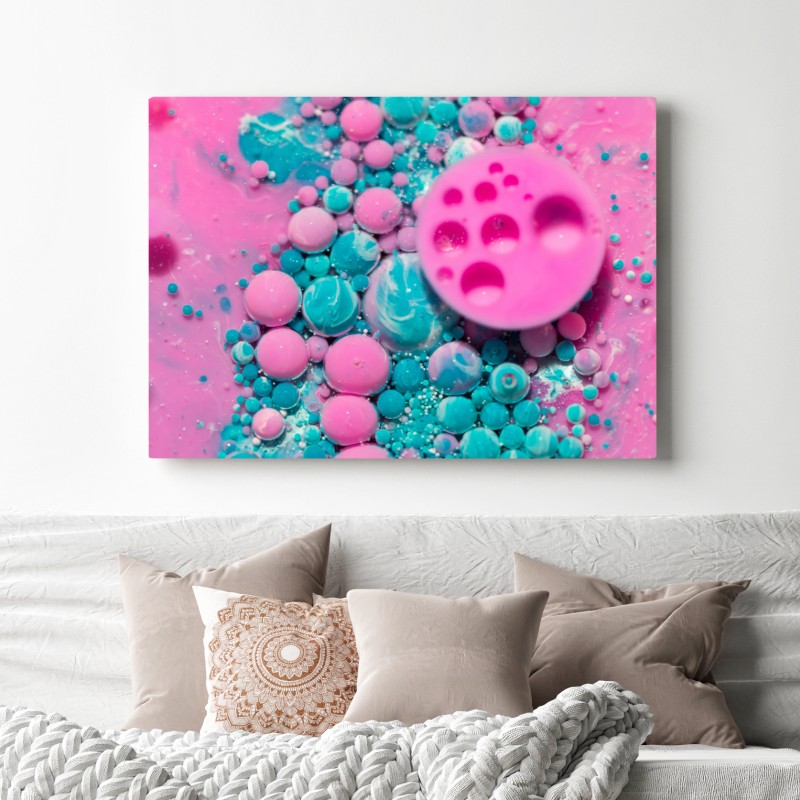 Obraz na płótnie różowy i turkusowy marmur abstrakcyjny – Wallissimo® Obraz na płótnie różowy i turkusowy marmur abstrakcyjny – Wallissimo®