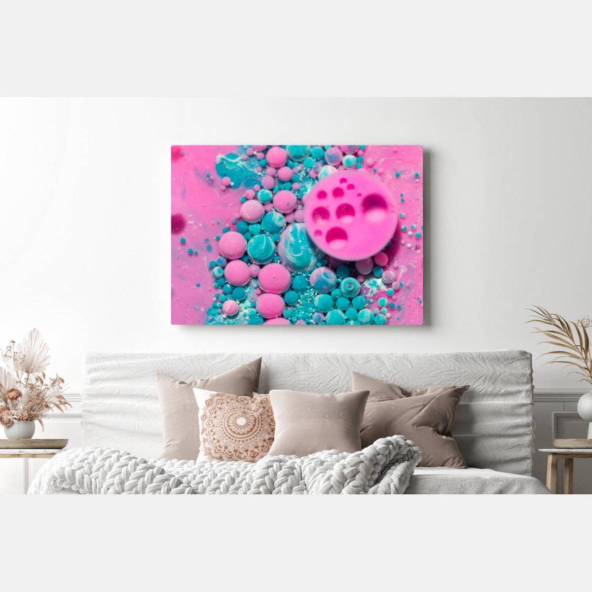 Obraz na płótnie różowy i turkusowy marmur abstrakcyjny – Wallissimo® Obraz na płótnie różowy i turkusowy marmur abstrakcyjny – Wallissimo®