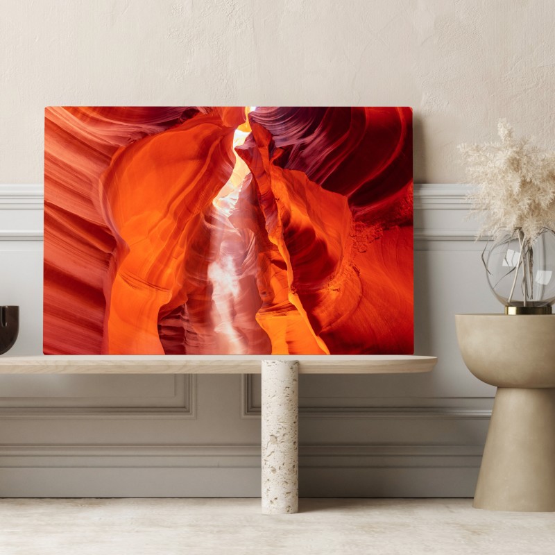 Obraz na płótnie słoneczny promień w kanionie piaskowcowym – Wallissimo® Obraz na płótnie słoneczny promień w kanionie piaskowcowym – Wallissimo®