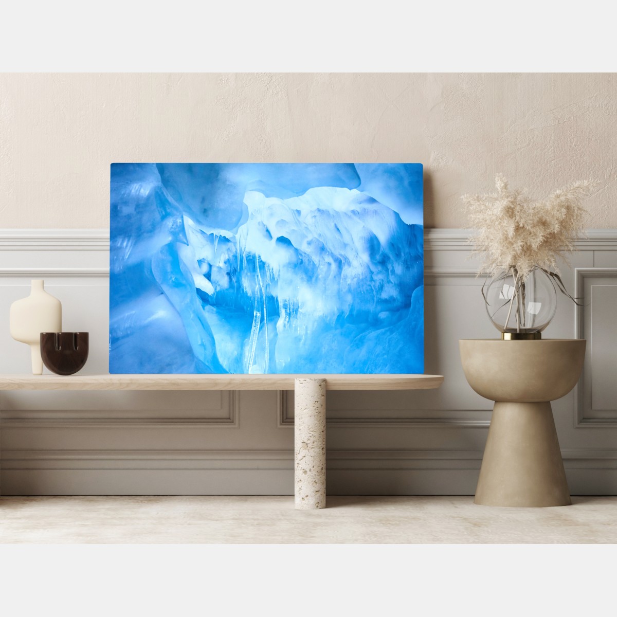Obraz na płótnie eteryczna niebieska jaskinia lodowa – Wallissimo® Obraz na płótnie eteryczna niebieska jaskinia lodowa – Wallissimo®