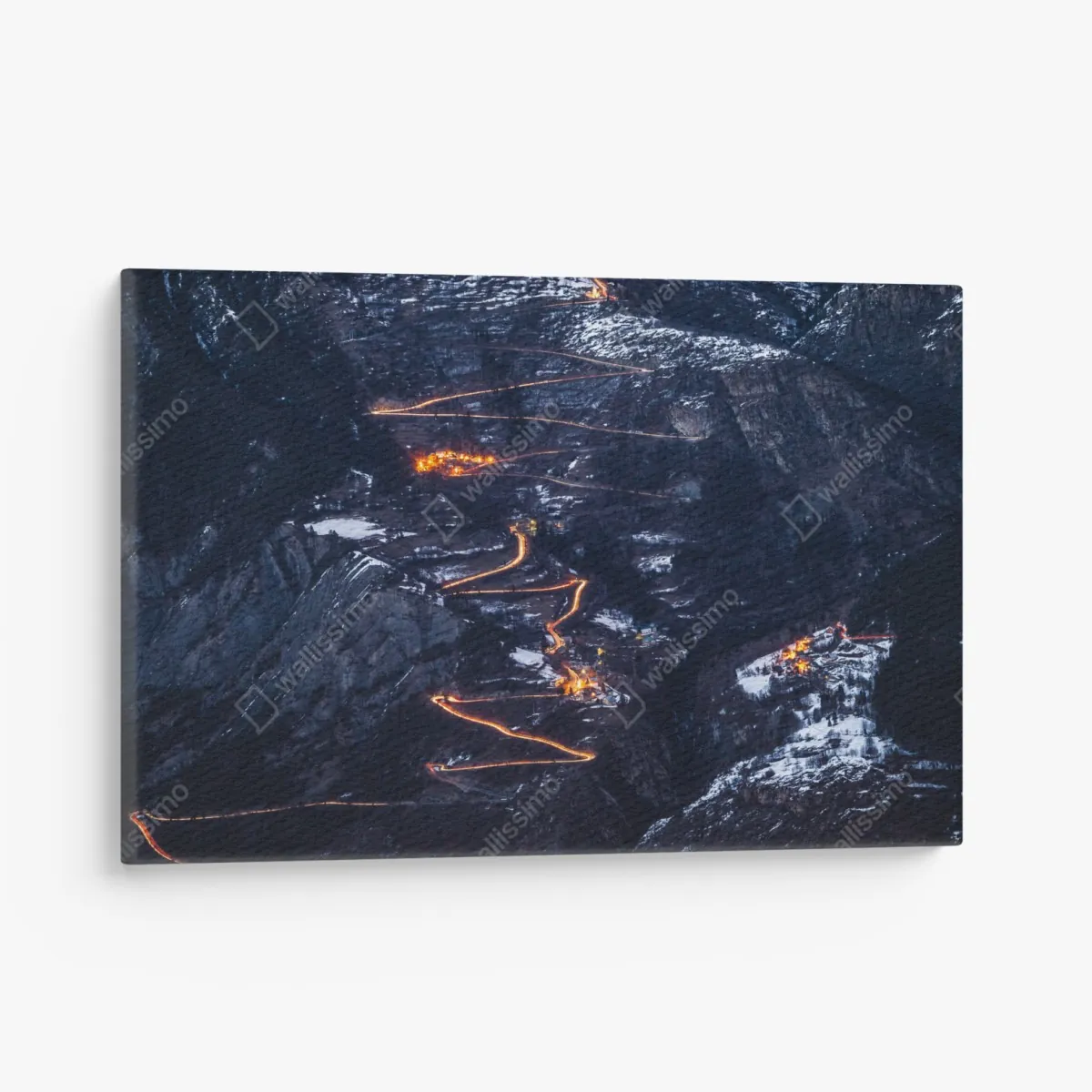 Obraz na płótnie Alpe d'Huez nocna wspinaczka po krętej drodze – Wallissimo® Obraz na płótnie Alpe d'Huez nocna wspinaczka po krętej drodze – Wallissimo®