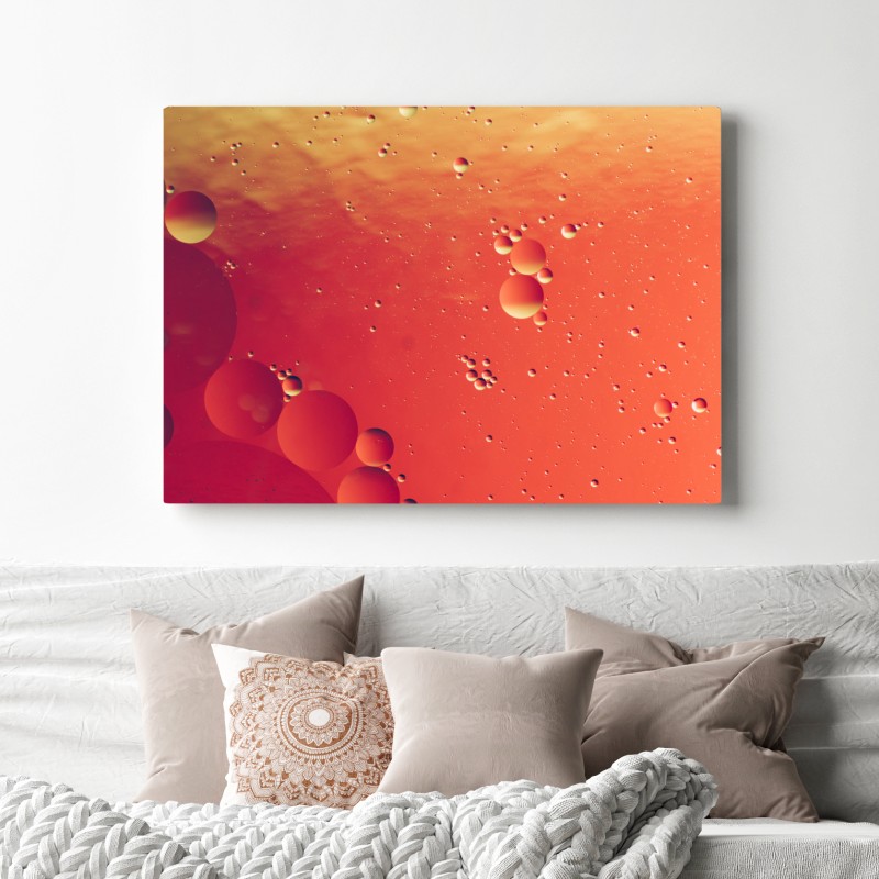 Obraz na płótnie ciepła pomarańczowa abstrakcja z bąbelkami – Wallissimo® Obraz na płótnie ciepła pomarańczowa abstrakcja z bąbelkami – Wallissimo®