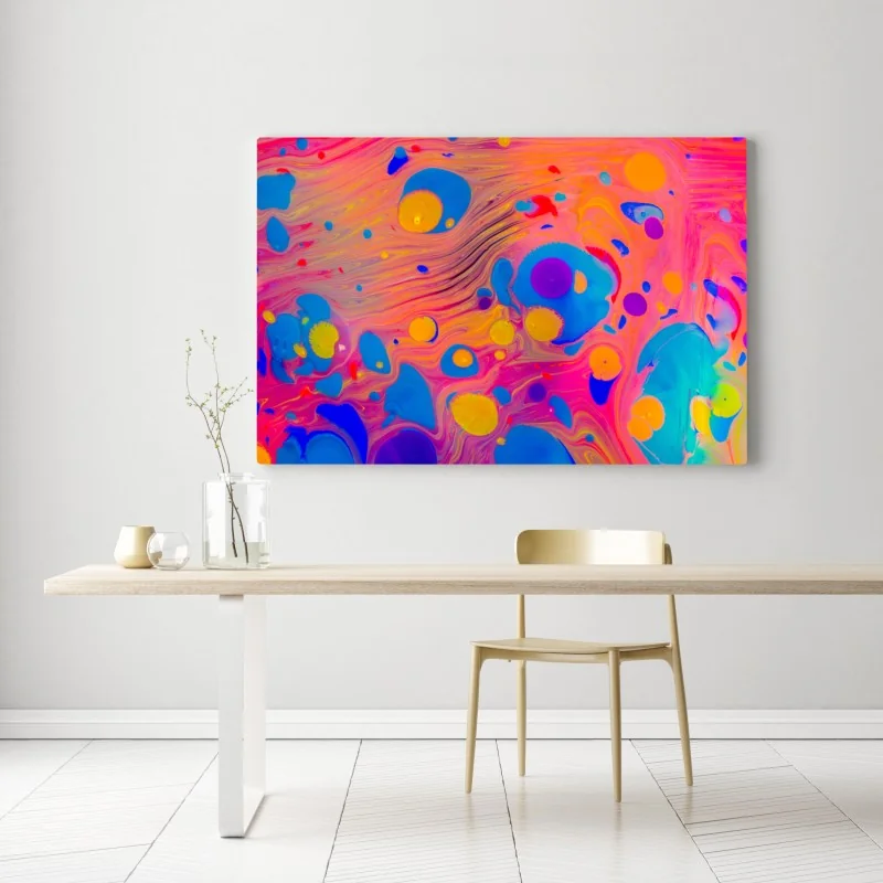 Obraz na płótnie otomańskie ebru marmurkowe fale – Wallissimo® Obraz na płótnie otomańskie ebru marmurkowe fale – Wallissimo®