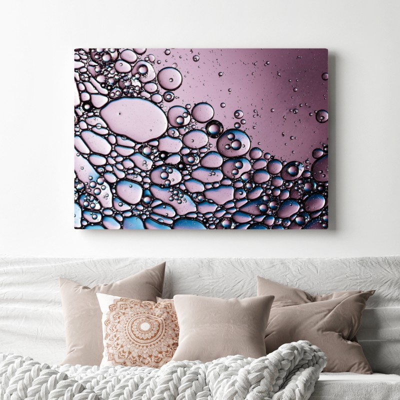 Obraz na płótnie fioletowy abstrakcyjny wzór z bąbelkami – Wallissimo® Obraz na płótnie fioletowy abstrakcyjny wzór z bąbelkami – Wallissimo®