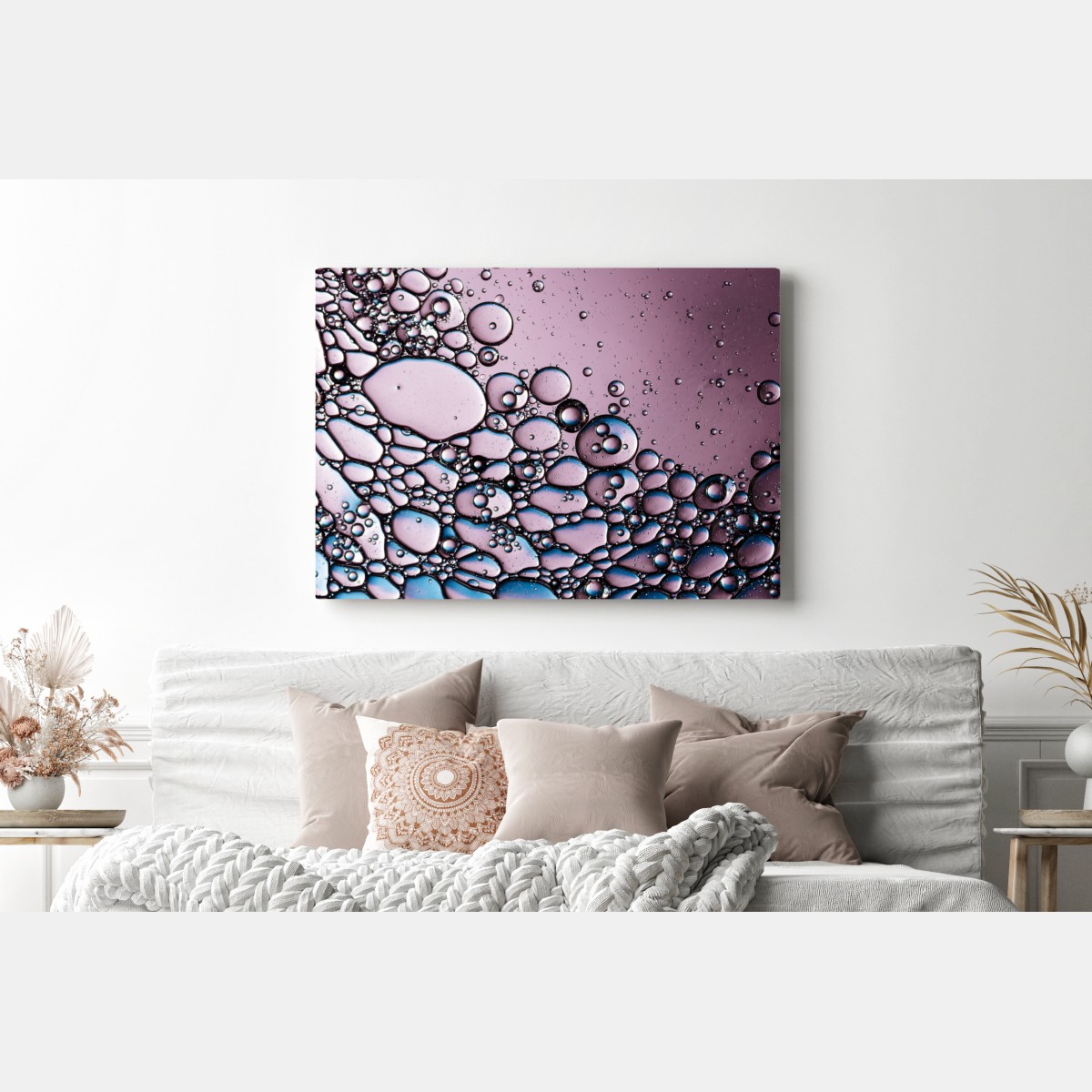 Obraz na płótnie fioletowy abstrakcyjny wzór z bąbelkami – Wallissimo® Obraz na płótnie fioletowy abstrakcyjny wzór z bąbelkami – Wallissimo®