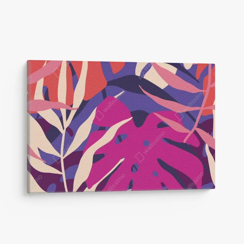 Obraz na płótnie pastelowy tropikalny wzór liści