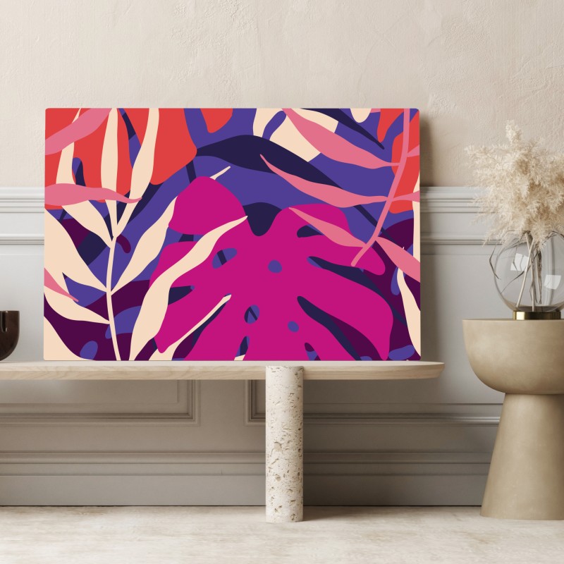 Obraz na płótnie pastelowy tropikalny wzór liści