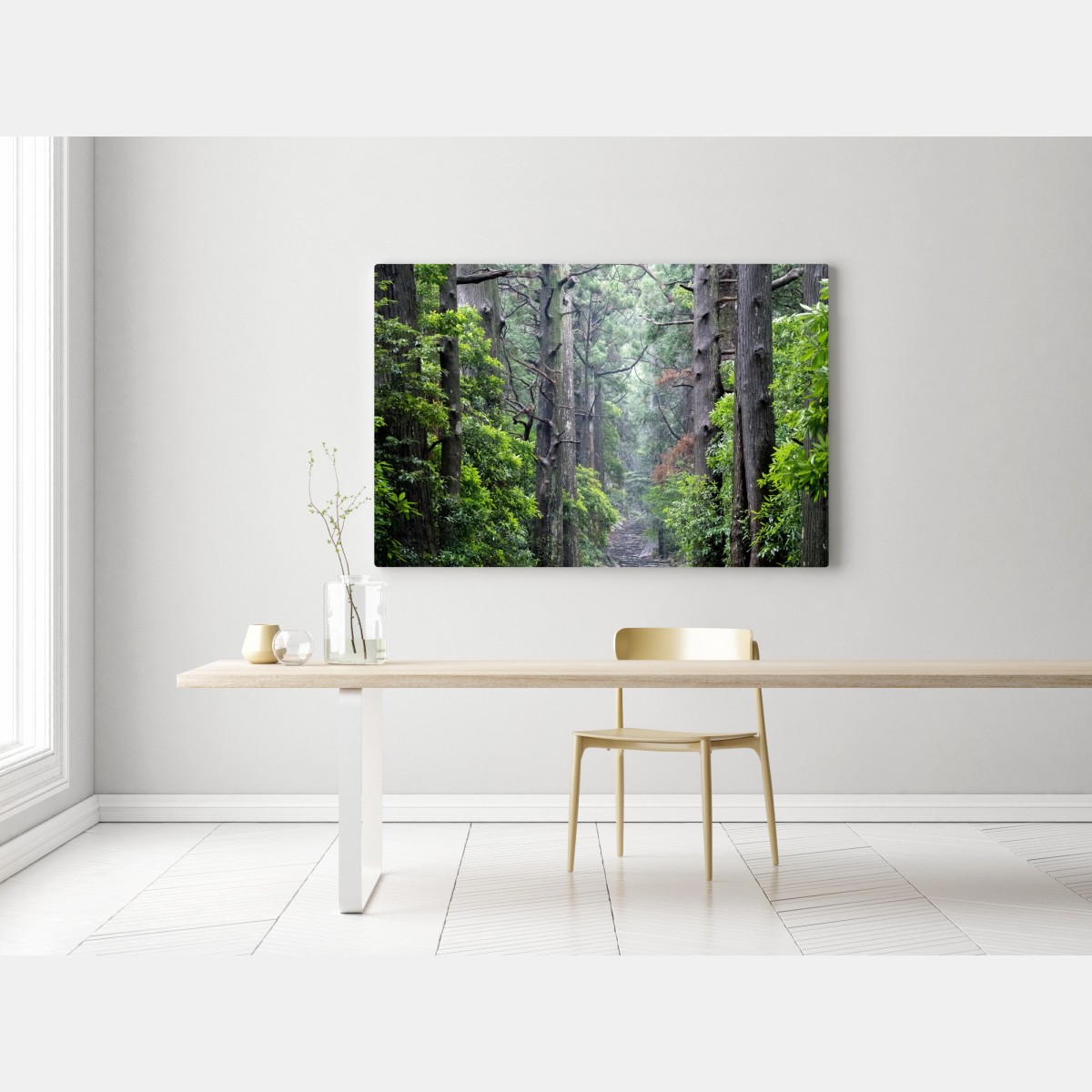Obraz na płótnie mistyczna ścieżka leśna między starymi drzewami – Wallissimo® Obraz na płótnie mistyczna ścieżka leśna między starymi drzewami – Wallissimo®