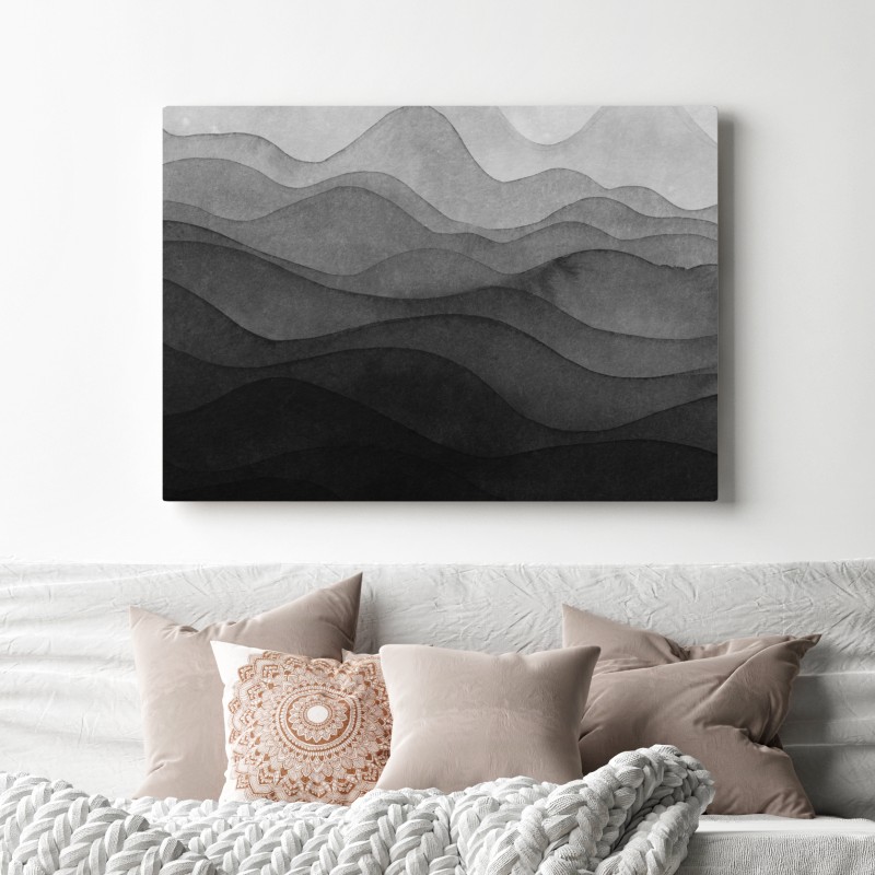 Obraz na płótnie monochromatyczne warstwowe góry – Wallissimo® Obraz na płótnie monochromatyczne warstwowe góry – Wallissimo®