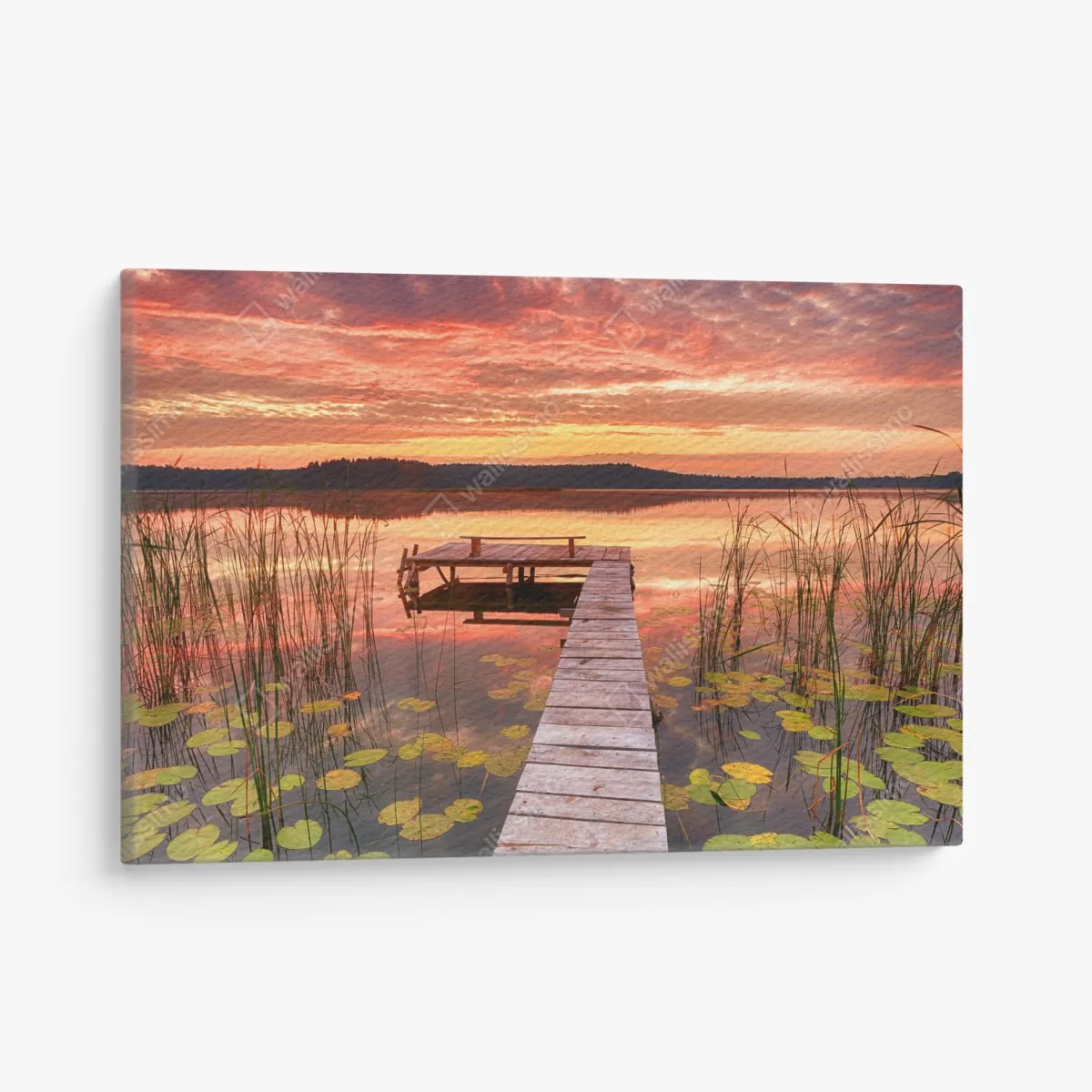 Obraz na płótnie wschód słońca nad spokojnym jeziorem – Wallissimo® Obraz na płótnie wschód słońca nad spokojnym jeziorem – Wallissimo®