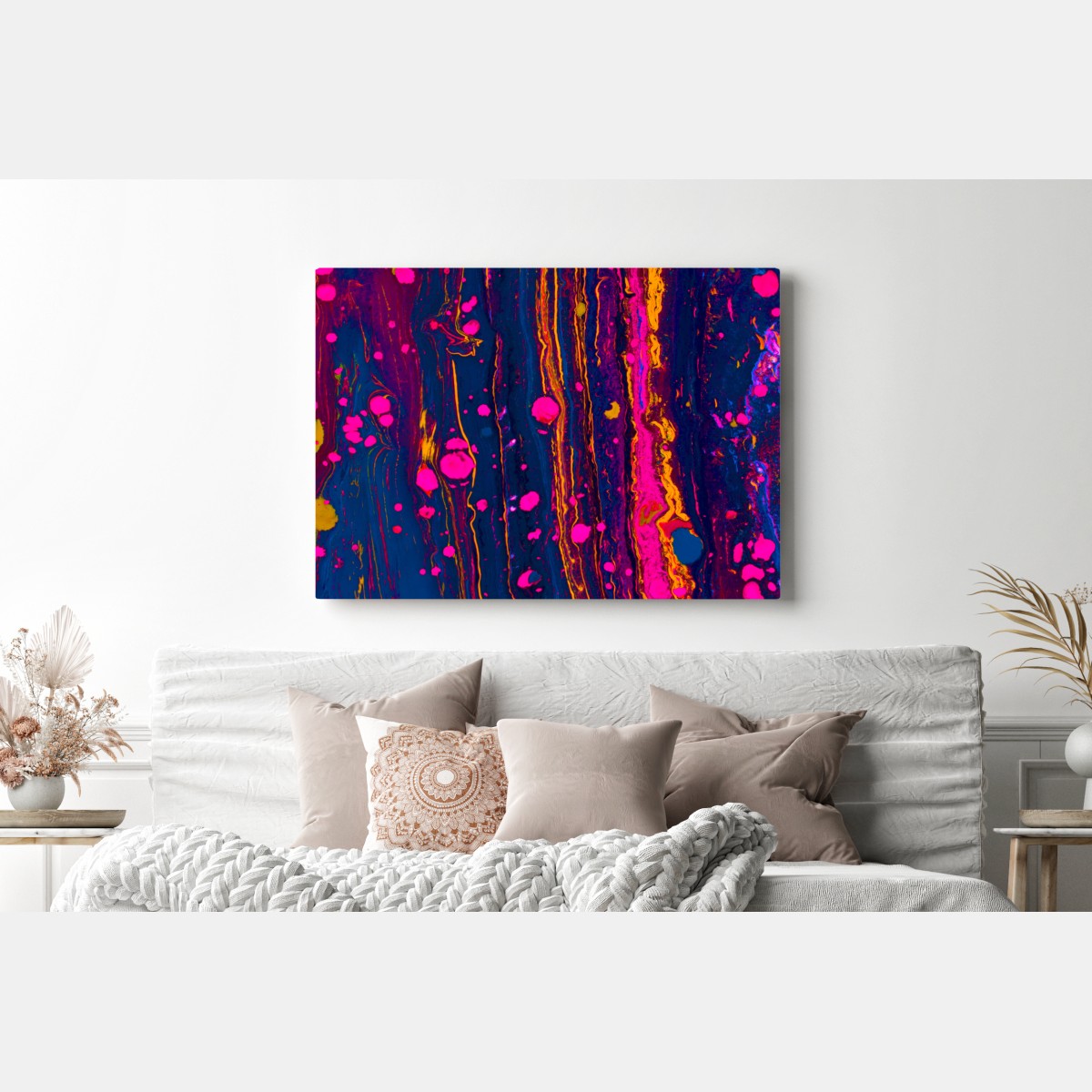 Obraz na płótnie neonowa marmurkowa grafika abstrakcyjna – Wallissimo® Obraz na płótnie neonowa marmurkowa grafika abstrakcyjna – Wallissimo®