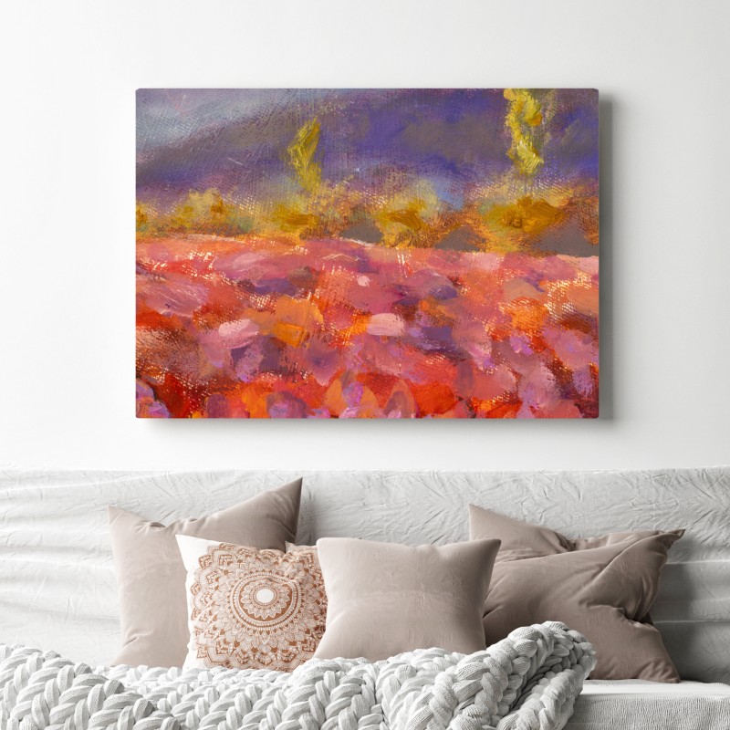 Obraz na płótnie Prowansja pole lawendy obraz olejny – Wallissimo® Obraz na płótnie Prowansja pole lawendy obraz olejny – Wallissimo®