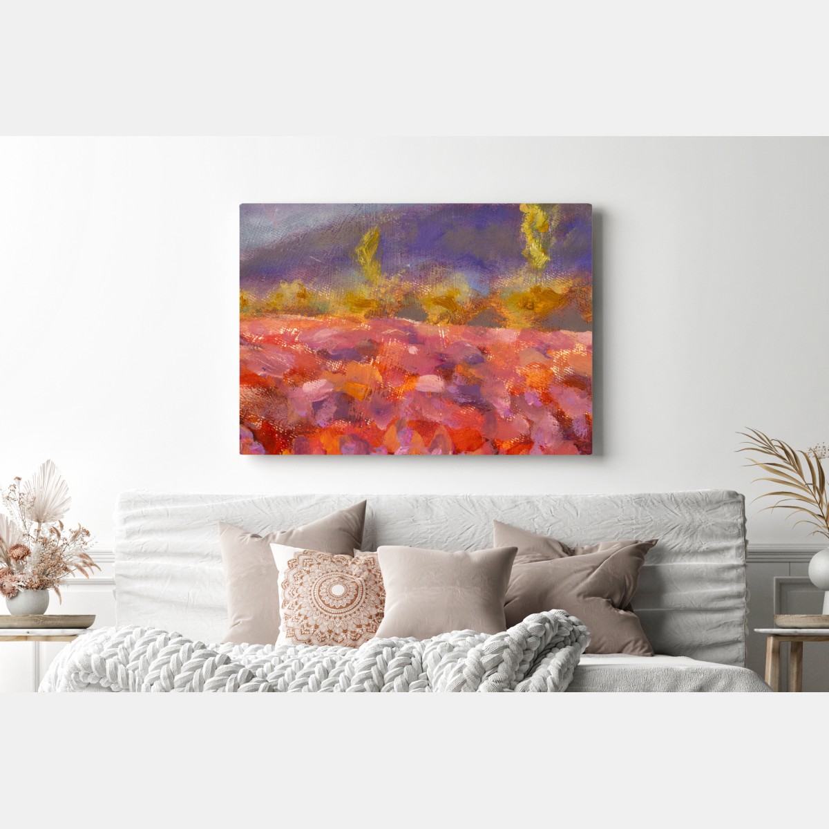 Obraz na płótnie Prowansja pole lawendy obraz olejny – Wallissimo® Obraz na płótnie Prowansja pole lawendy obraz olejny – Wallissimo®