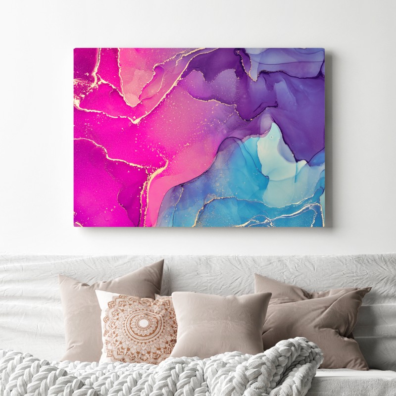 Obraz na płótnie wibrująca marmurowa kompozycja alkoholowego tuszu – Wallissimo® Obraz na płótnie wibrująca marmurowa kompozycja alkoholowego tuszu – Wallissimo®