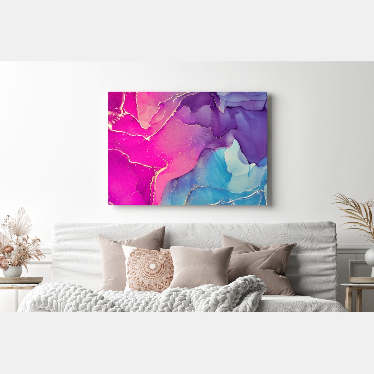 Obraz na płótnie wibrująca marmurowa kompozycja alkoholowego tuszu – Wallissimo® Obraz na płótnie wibrująca marmurowa kompozycja alkoholowego tuszu – Wallissimo®