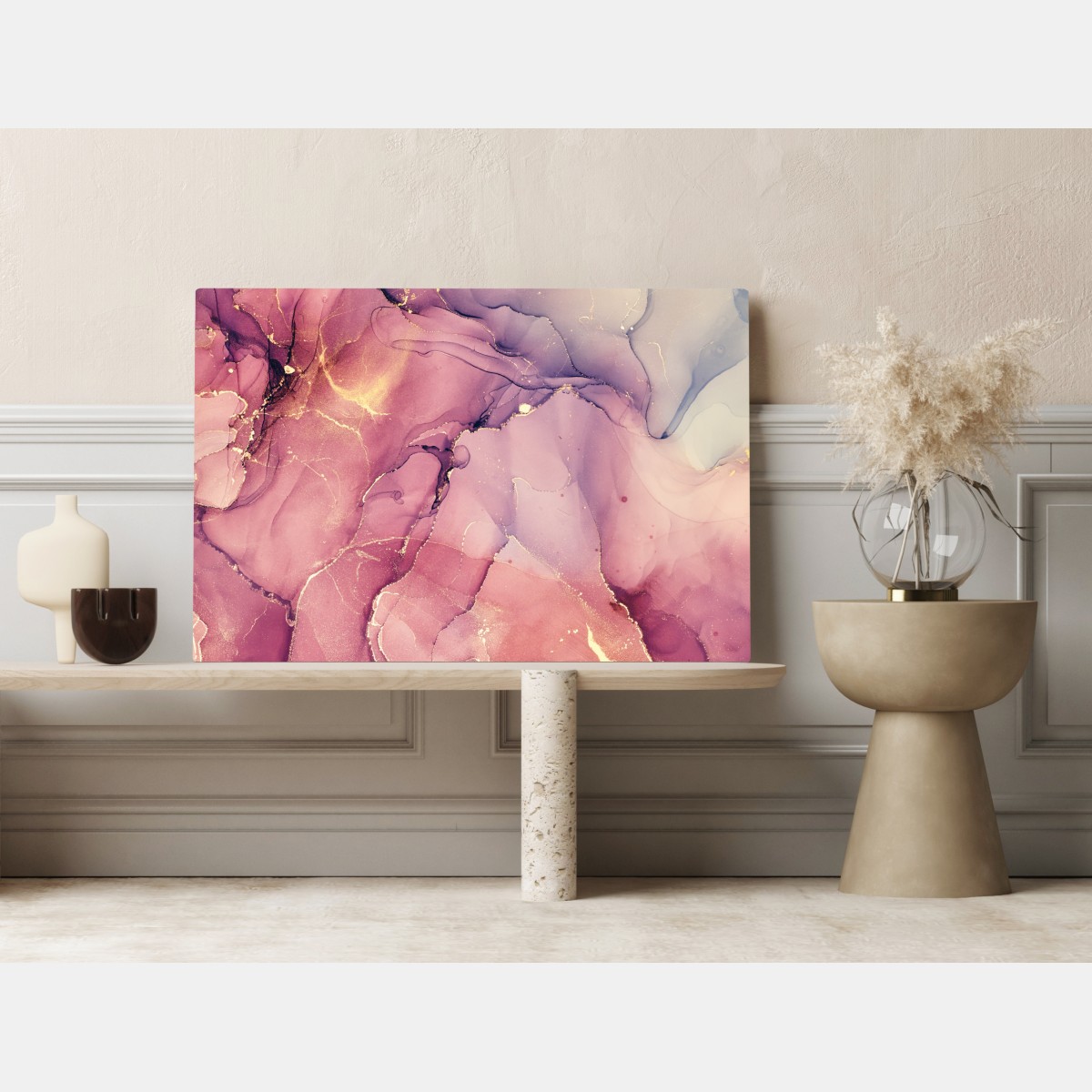 Obraz na płótnie eteryczna fioletowa abstrakcja marmurowa – Wallissimo® Obraz na płótnie eteryczna fioletowa abstrakcja marmurowa – Wallissimo®