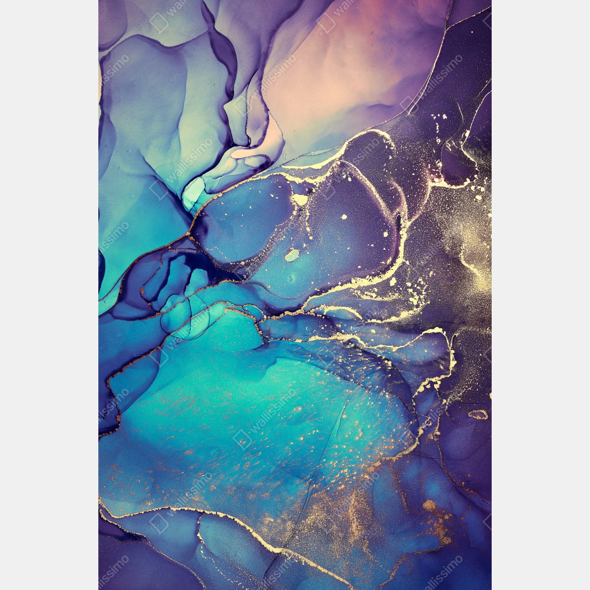 Obraz na płótnie turkusowo-złota płynna marmurkowa abstrakcja – Wallissimo® Obraz na płótnie turkusowo-złota płynna marmurkowa abstrakcja – Wallissimo®