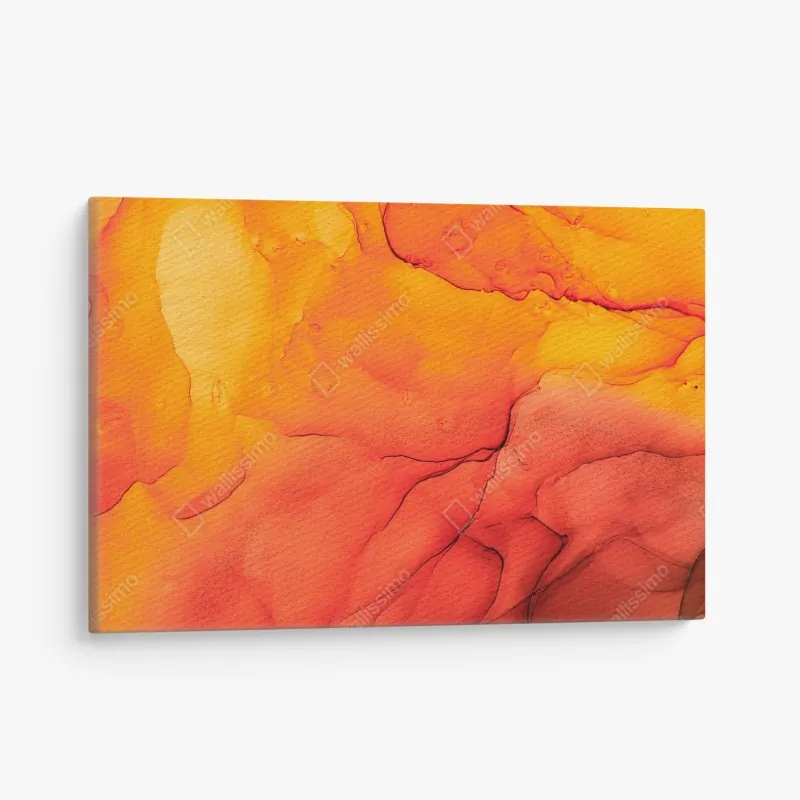 Obraz na płótnie abstrakcja alkoholowa w odcieniach pomarańczy