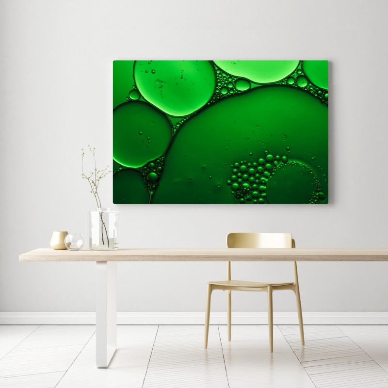 Obraz na płótnie zielone bańki abstrakcyjna kompozycja – Wallissimo® Obraz na płótnie zielone bańki abstrakcyjna kompozycja – Wallissimo®