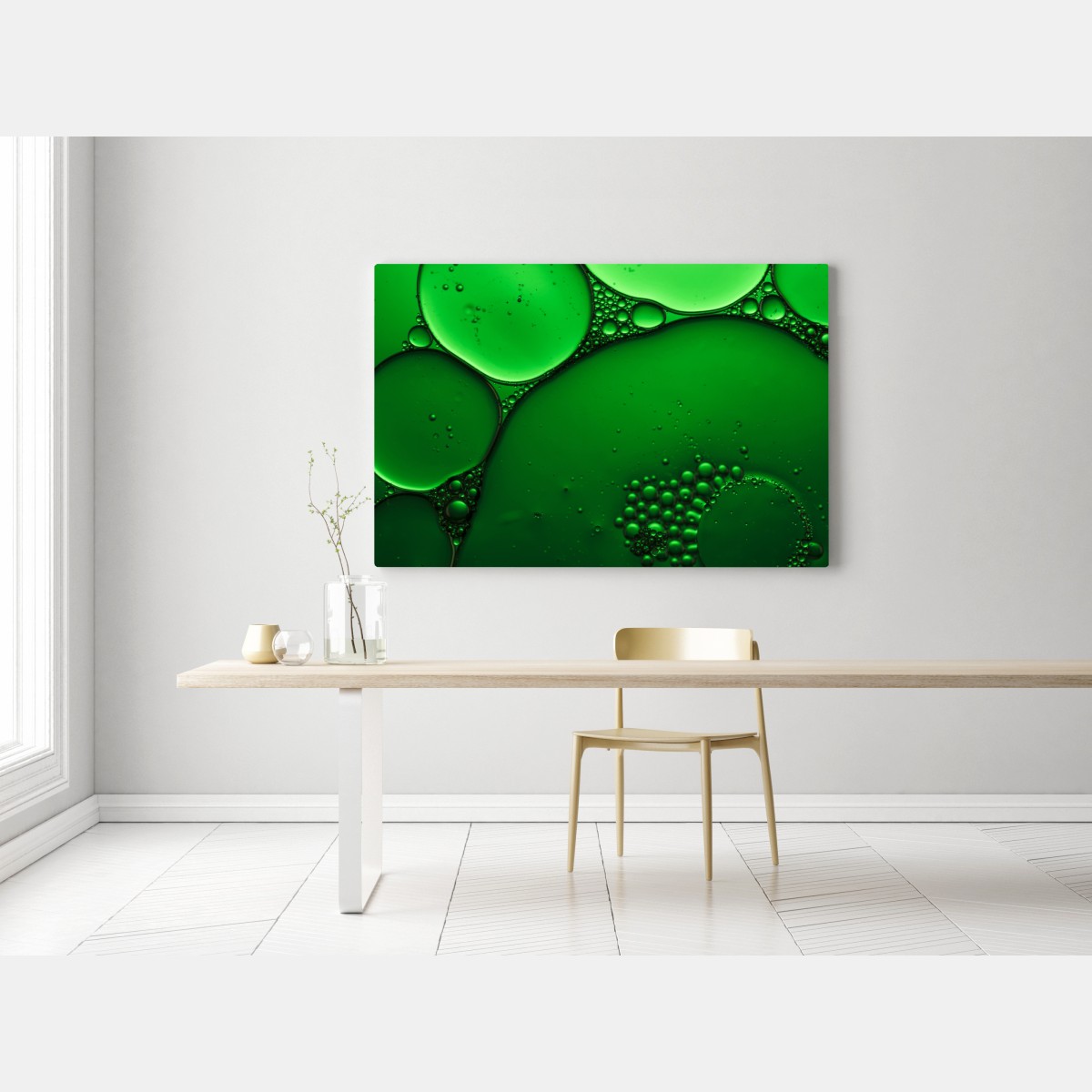 Obraz na płótnie zielone bańki abstrakcyjna kompozycja – Wallissimo® Obraz na płótnie zielone bańki abstrakcyjna kompozycja – Wallissimo®