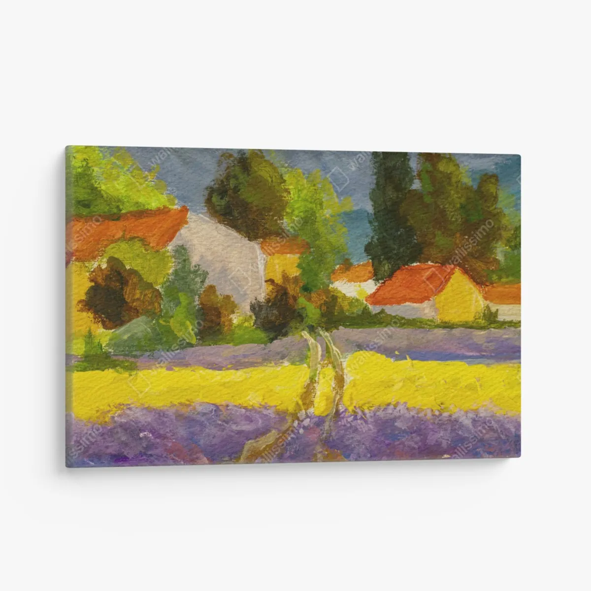 Obraz na płótnie lawendowe pola o zachodzie słońca – Wallissimo® Obraz na płótnie lawendowe pola o zachodzie słońca – Wallissimo®