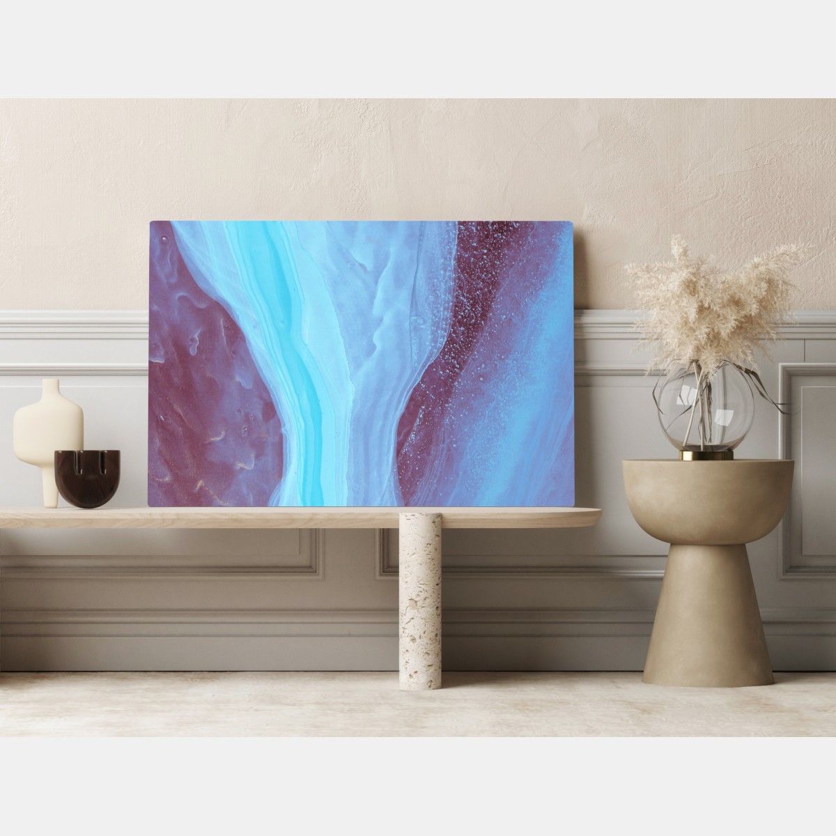 Obraz na płótnie eteryczna turkusowo-różowa marmurowa abstrakcja – Wallissimo® Obraz na płótnie eteryczna turkusowo-różowa marmurowa abstrakcja – Wallissimo®