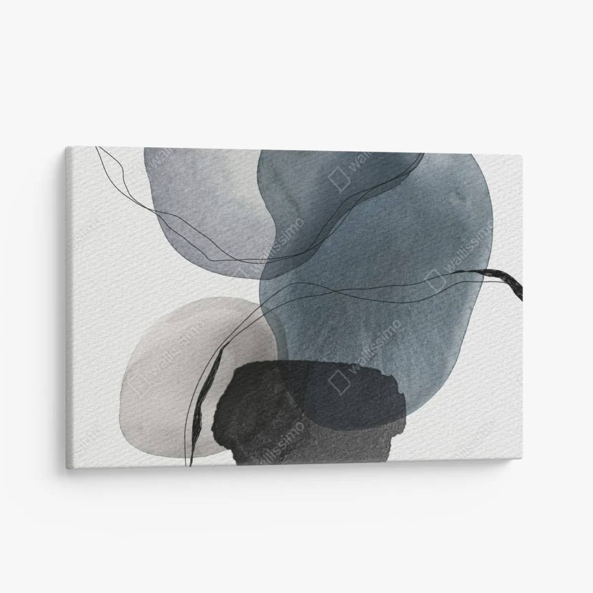 Obraz na płótnie spokojne niebieskie akwarelowe kule – Wallissimo® Obraz na płótnie spokojne niebieskie akwarelowe kule – Wallissimo®