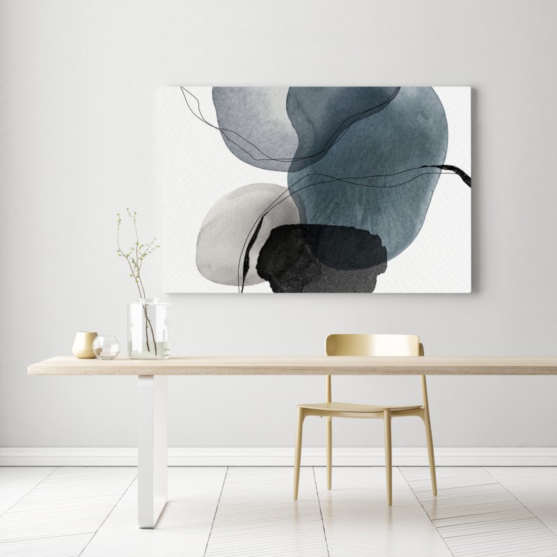 Obraz na płótnie spokojne niebieskie akwarelowe kule – Wallissimo® Obraz na płótnie spokojne niebieskie akwarelowe kule – Wallissimo®